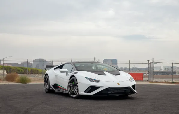 Lamborghini, Clouds, Sky, Front, Vorsteiner, White, 2021, Lamborghini Huracan EVO