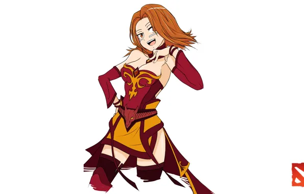 Image DOTA 2 Lina Crystal Maiden sorcery Redhead girl Warriors Girls
