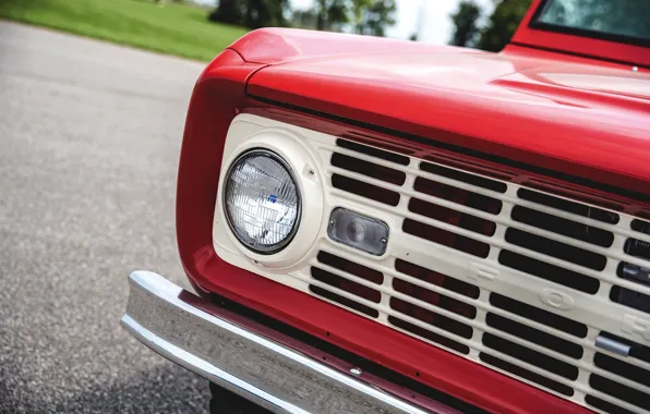 Picture red, Roadster, Ford, headlight, 1966, Bronco, slot