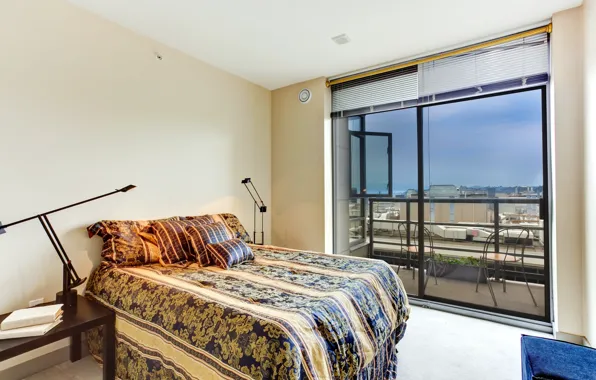 Picture bed, interior, balcony, bedroom