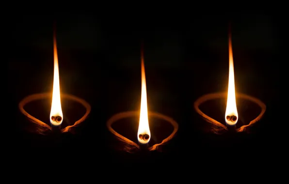 Fire, candles, light and darkness, Happy Diwali