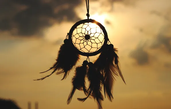 The sky, the sun, feathers, talisman, amulet, Dreamcatcher, Dreamcatcher