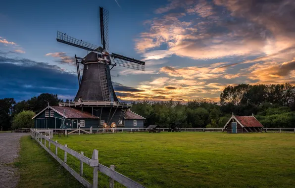 Picture landscape, nature, the city, mill, Netherlands, Holland, Deventer, community
