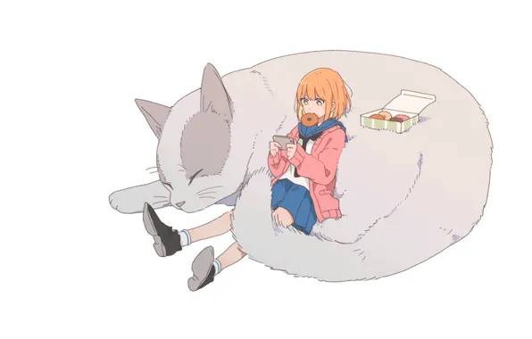 Dreams, sleep, shoes, phone, red, donuts, schoolgirl, friends