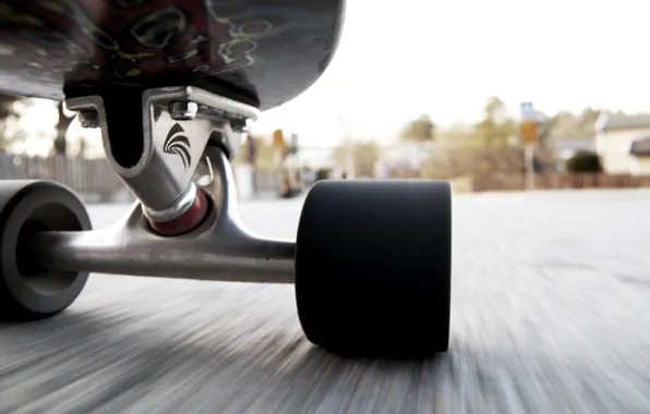 Macro, movement, speed, skate, wheel