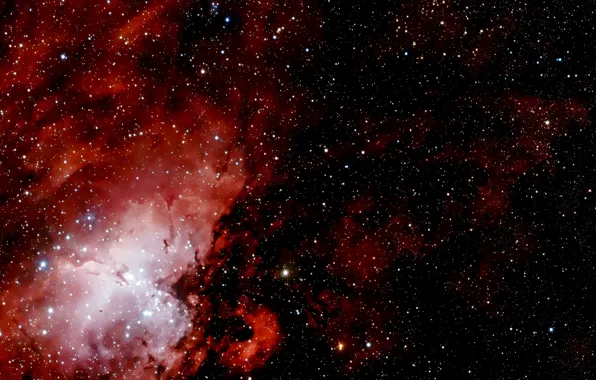 Stars, Nebula, Messier 17, Wide Field View, Messier 16, Constellation of Serpens Cauda, Protostars, Field …