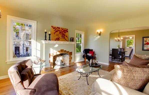 Wallpaper design, table, sofa, furniture, interior, picture, chair ...