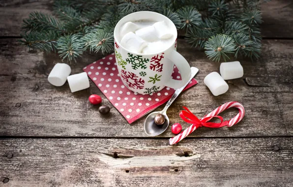 Picture decoration, tree, New Year, Christmas, Cup, happy, Christmas, winter