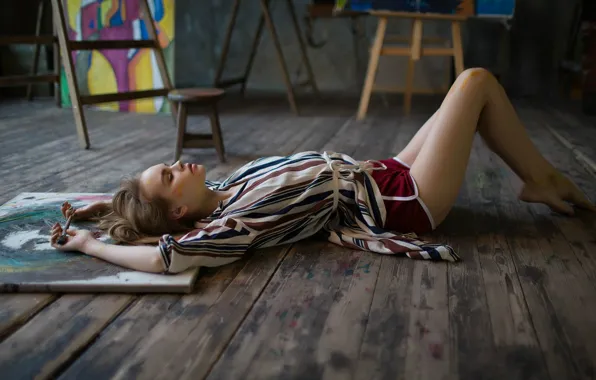 Paint, shorts, creativity, brush, Anastasia Shcheglova