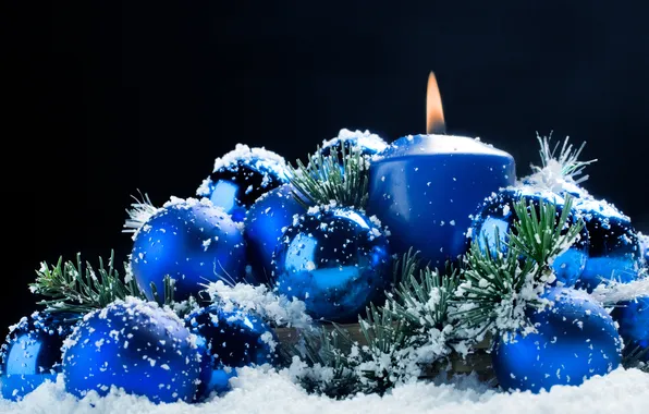 Background, holiday, new year, candle, Christmas decorations