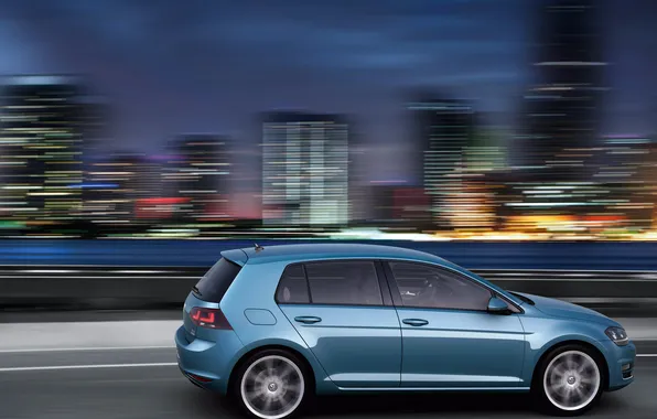 Picture the city, movement, the evening, side view, Golf, volkswagen golf, Volkswagen