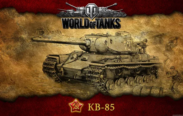 Picture art, tank, USSR, tanks, WoT, World of Tanks, The KV-85