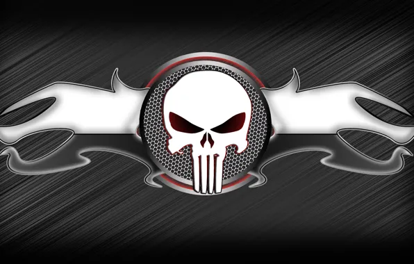Skull, metallic, blackout