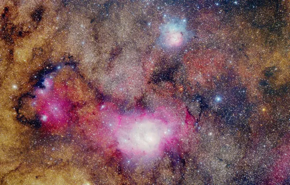 Space, nebula, stars, Laguna, constellation, NGC 6523