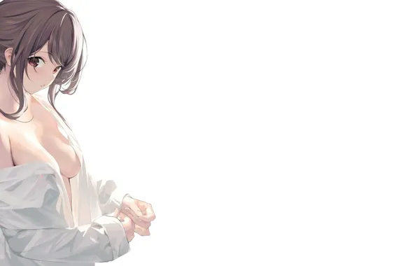 Picture anime, sexy, brown hair, girl, cute, girlfriend, kawaii, brunette