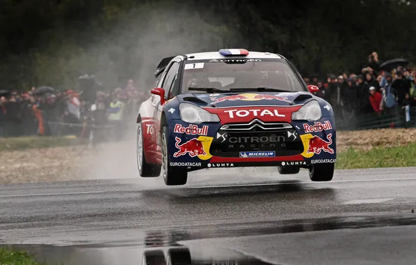 Reflection, Logo, Asphalt, Citroen, DS3, WRC, Rally, Wet