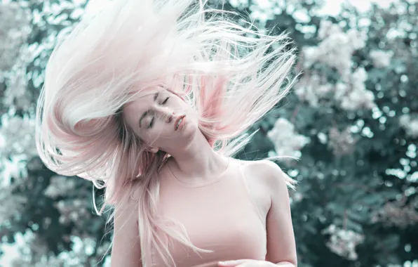 Girl, hair, pink