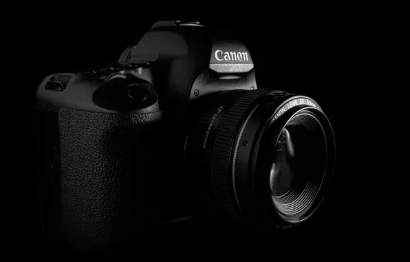 Wallpaper, the camera, black background, Canon 5D MarkII
