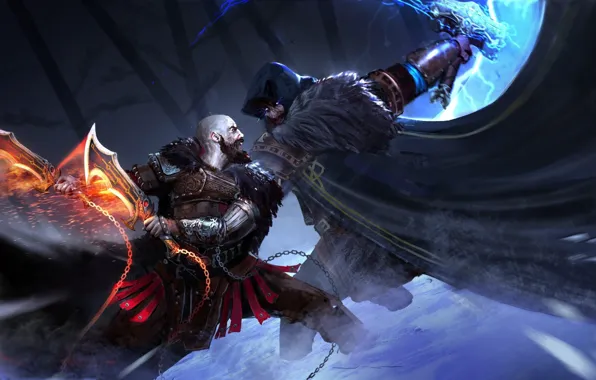 Thor in god of war Wallpapers Download