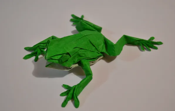 Background, frog, green, origami