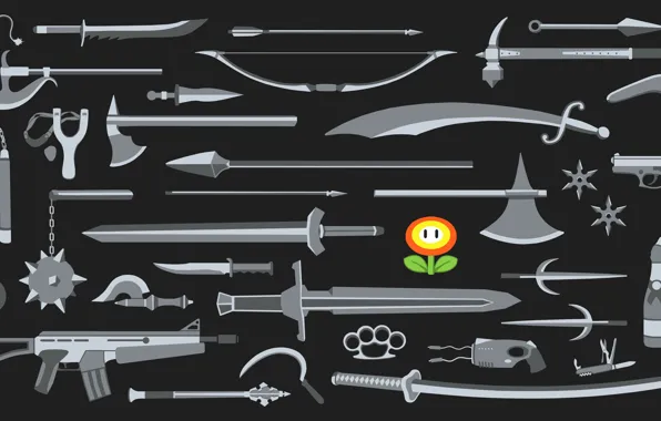 Weapons, background, types, flower