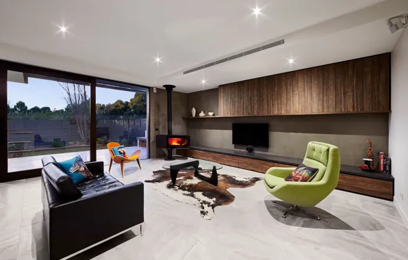 Picture interior, fireplace, living room, House in Caulfield