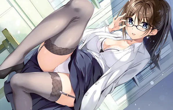 Girl, sexy, lingerie, pantsu, bra, cleavage, panties, thighhighs