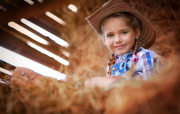 Smile, girl, country style, country kids