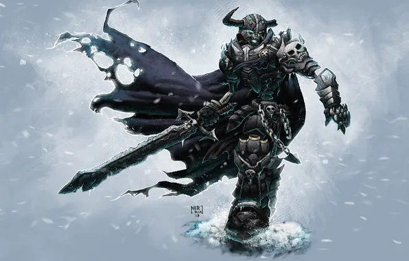 Picture snow, armor, warrior, chain, Undead