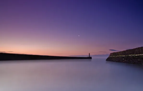 Sea, landscape, England, Seaham