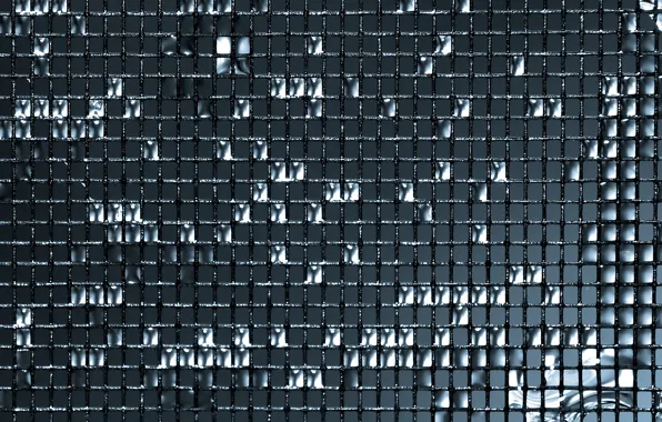Water, drops, mesh, grille