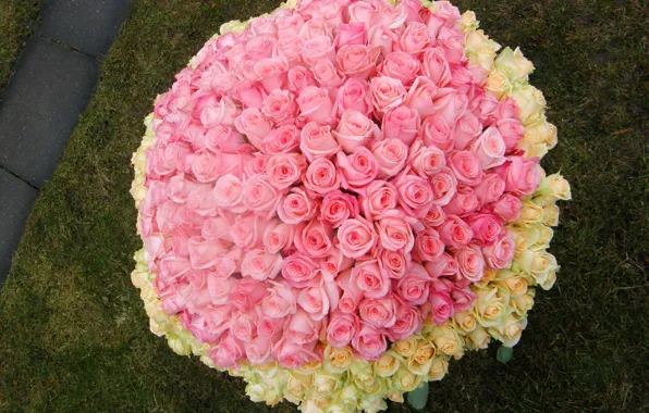 Flowers, roses, bouquet, pink, chic, bouquet, roses