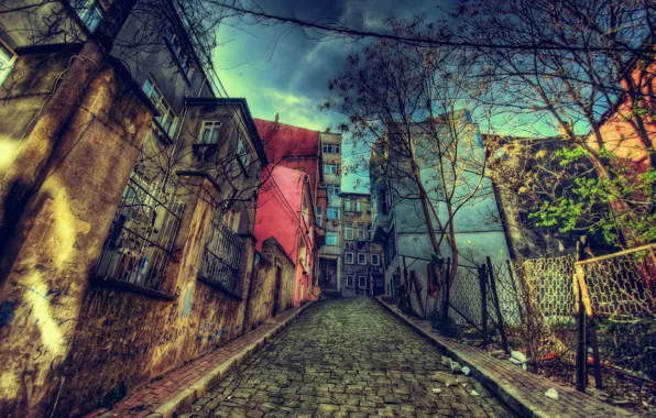 Picture HDR, Street, Building, Istanbul, Turkey, Street, Istanbul, Turkey