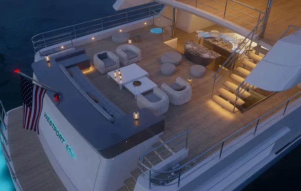 Sea, superyacht, superyacht, main deck, main deck, Western Port 52M, W172 profile, three-deck motor yacht