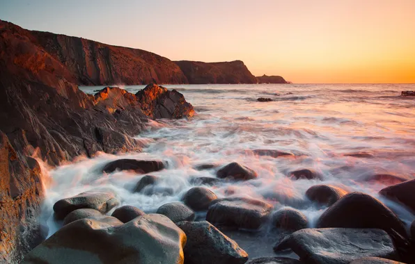 Picture sea, nature, stones, rocks, threads