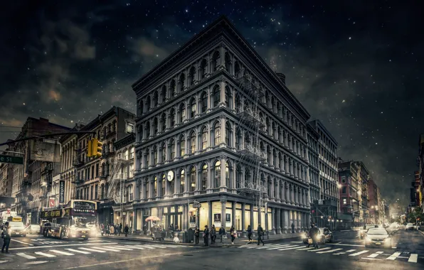 Night, New York, Manhattan, Gotham