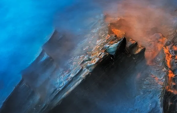 Water, light, stones, excerpt, haze, wet rocks