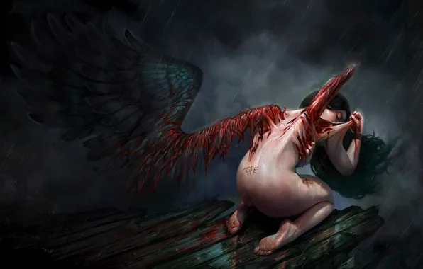 Wallpaper, angel, fallen