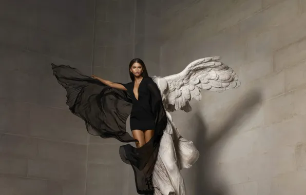 Girl, photo, dress, brunette, singer, veil, Zendaya, Lancome