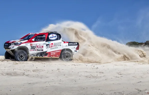 Sand, Auto, Sport, Machine, Toyota, Hilux, 302, Rally