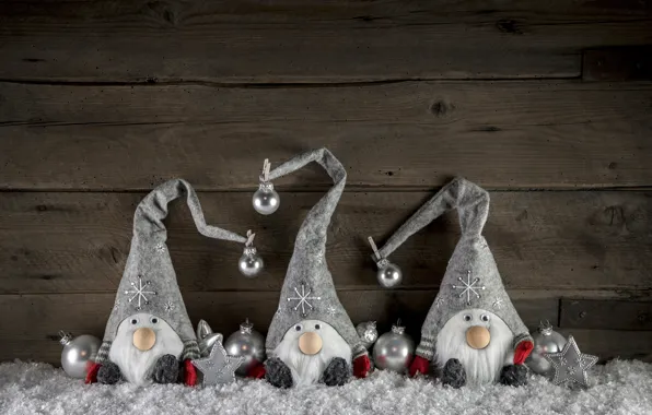 Snow, decoration, toys, New Year, Christmas, snowmen, happy, Christmas