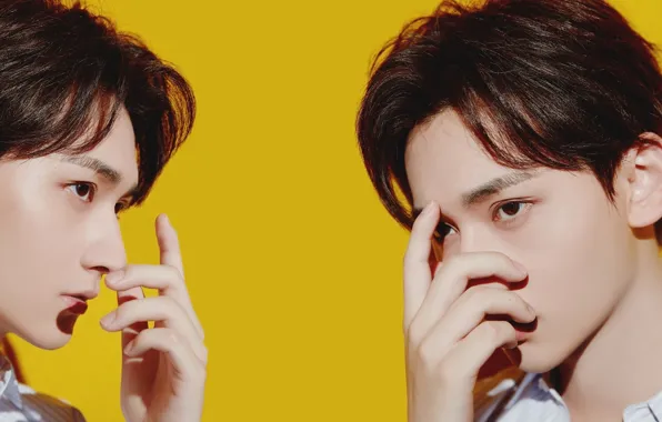 Guy, singer, yellow background, Mo Dao Zu Shi, Master evil cult, The Untamed, The Indomitable …