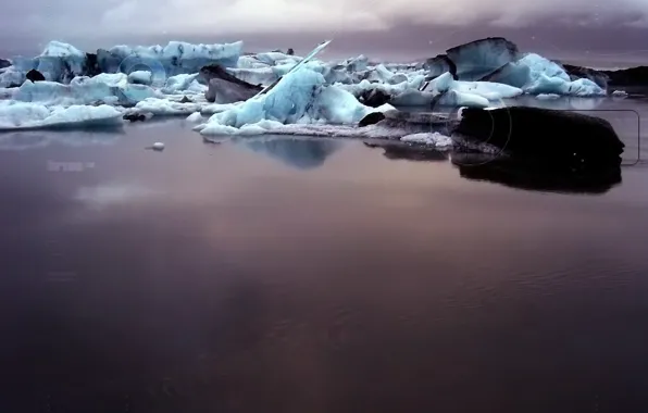 Picture water, Ice, dirt