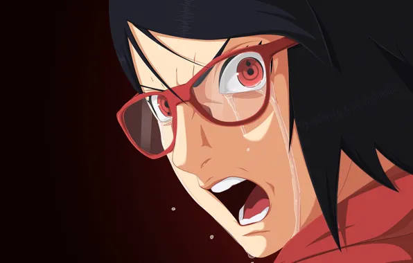 Girl, game, Naruto, cry, anime, sharingan, ninja, asian