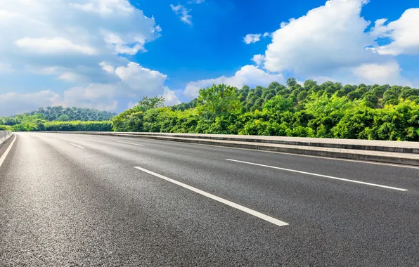 Picture green, summer, road, landscape, nature, street, asphalt, highway