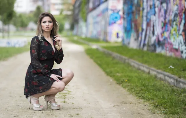 Look, girl, sexy, legs, sitting, Taty