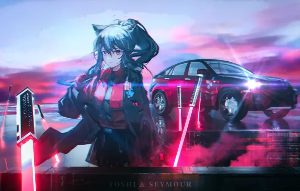 Auto, girl, swords, Texas, Arknights