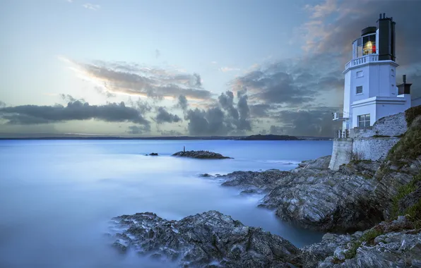 Picture sea, landscape, lighthouse