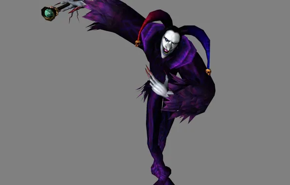 Picture freak, the demon, claws, skull, grey background, Devil May Cry, jester, Jester