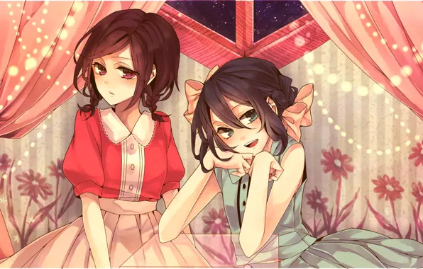 Girls, anime, art